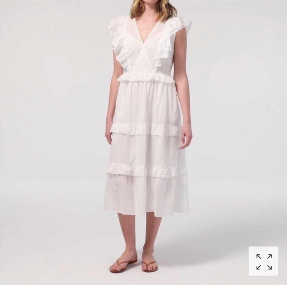 J. Crew Cotton Ruffle Sleeve striped Dress
